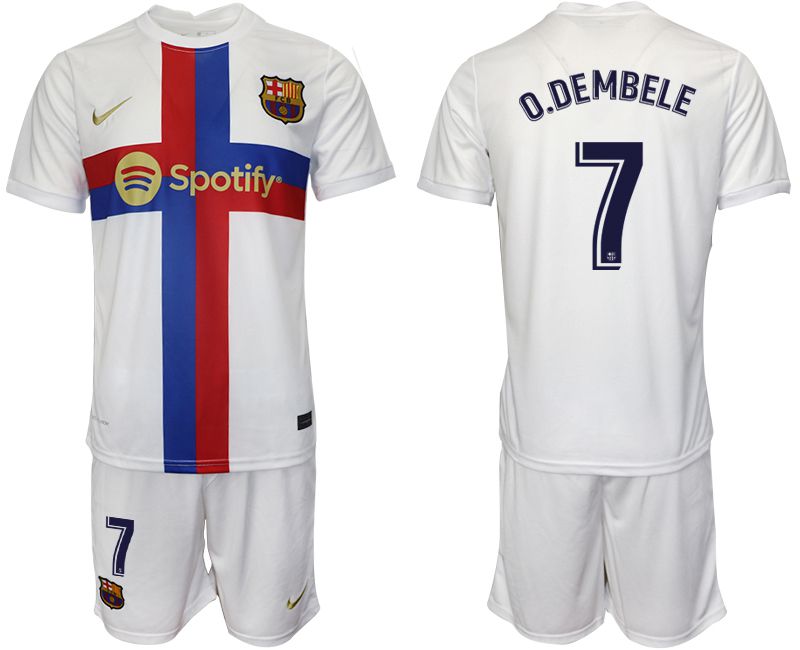 Men 2022-2023 Club Barcelona white away #7 Soccer Jerseys